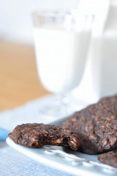 Zdjęcie - Mocno czekoladowe ciasteczka owsiane - Przepisy kulinarne ze zdjęciami