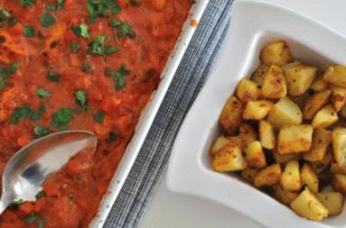 Zdjęcie - Kurczak w pomidorowym sosie z mascarpone i warzywami - Przepisy kulinarne ze zdjęciami