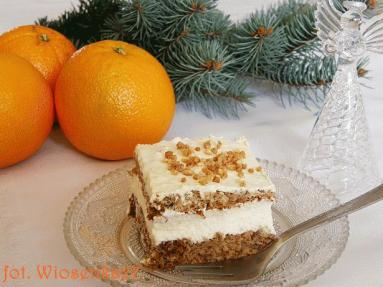 Zdjęcie - Torcik orzechowo -  pomarańczowy - Przepisy kulinarne ze zdjęciami