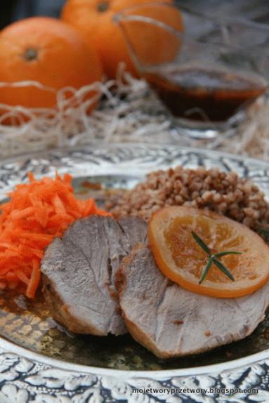 Zdjęcie - Szynka pieczona w pomarańczowym syropie - Przepisy kulinarne ze zdjęciami