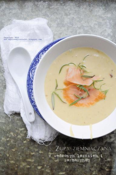 Zdjęcie - Zupa ziemniaczana z wędzonym łososiem. - Przepisy kulinarne ze zdjęciami