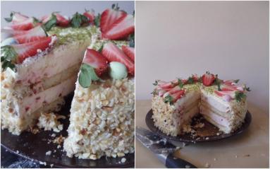 Zdjęcie - tort truskawkowy z cydrem gruszkowym - Przepisy kulinarne ze zdjęciami