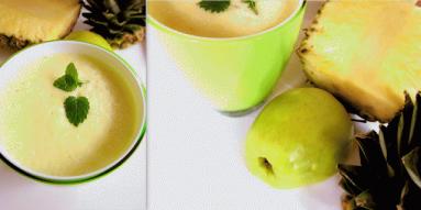 Zdjęcie - Koktajl  miętowy z ananasem i jabłkiem - Przepisy kulinarne ze zdjęciami