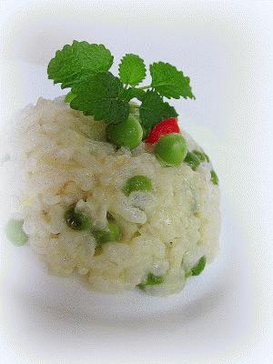 Zdjęcie - Risotto z zielonym groszkiem i miętą - Przepisy kulinarne ze zdjęciami