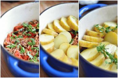Zdjęcie - Mięsna zapiekanka z ziemniakami, cukinią i papryką - Przepisy kulinarne ze zdjęciami