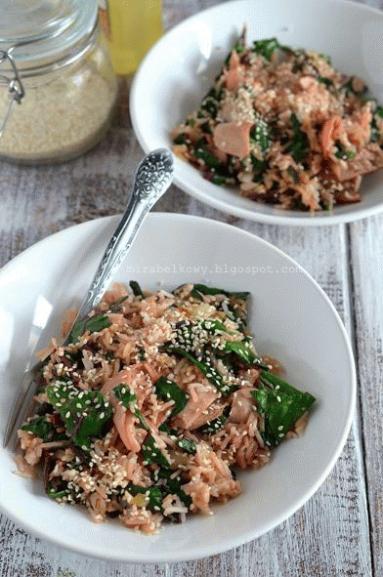 Zdjęcie - Ryż z botwinką i szynką - Przepisy kulinarne ze zdjęciami
