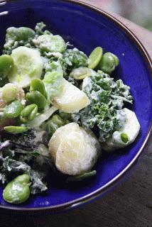 Zdjęcie - zielona sałatka ziemniaczana - Przepisy kulinarne ze zdjęciami