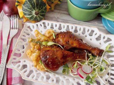 Zdjęcie - Kurczak w glazurze miodowo-musztardowej ze szczyptą curry/Honey mustard chicken with curry - Przepisy kulinarne ze zdjęciami