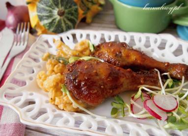 Zdjęcie - Kurczak w glazurze miodowo-musztardowej ze szczyptą curry/Honey mustard chicken with curry - Przepisy kulinarne ze zdjęciami