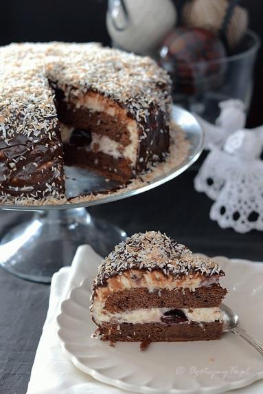 Zdjęcie - Ciasto czekoladowe z masą kokosową na oleju rzepakowym - Przepisy kulinarne ze zdjęciami