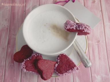 Zdjęcie - Kruche ciasteczka walentynkowe/ Valentine shortbread cookies - Przepisy kulinarne ze zdjęciami
