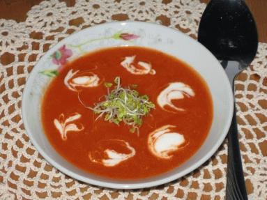 Zdjęcie - Zupa czosnkowo - pomidorowa. - Przepisy kulinarne ze zdjęciami