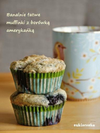 Zdjęcie - Banalnie łatwe muffinki z borówką amerykańską - Przepisy kulinarne ze zdjęciami