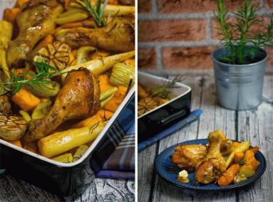 Zdjęcie - 114: Podudzia z kurczaka na warzywach - Przepisy kulinarne ze zdjęciami