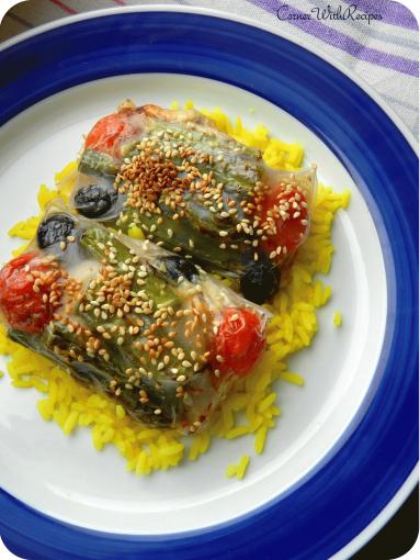 Zdjęcie - Pieczone spring rolls ze szparagami - Przepisy kulinarne ze zdjęciami