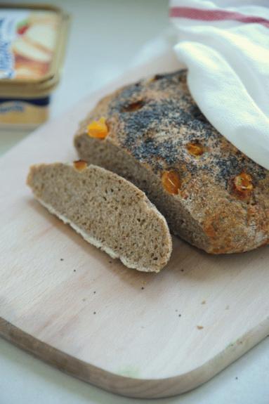 Zdjęcie - Chleb pszenny z suszonymi morelami i makiem - Przepisy kulinarne ze zdjęciami