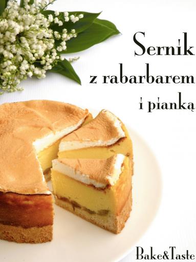 Zdjęcie - Sernik z rabarbarem i pianką - Przepisy kulinarne ze zdjęciami