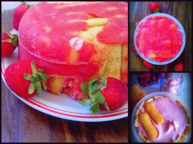 Zdjęcie - Mrożony torcik truskawkowy - Przepisy kulinarne ze zdjęciami