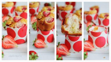 Zdjęcie - Muffiny z truskawkami i ricottą - Przepisy kulinarne ze zdjęciami