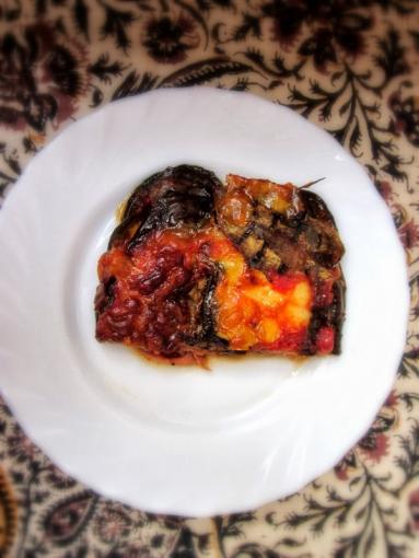 Zdjęcie - Zapiekanka z bakłażana  z szynką czyli parmigiana di melanzane............. - Przepisy kulinarne ze zdjęciami
