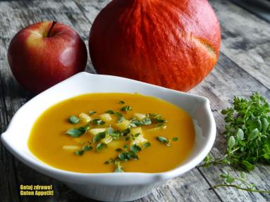 Zdjęcie - Zupa krem dynia & jabłko & majeranek - Przepisy kulinarne ze zdjęciami