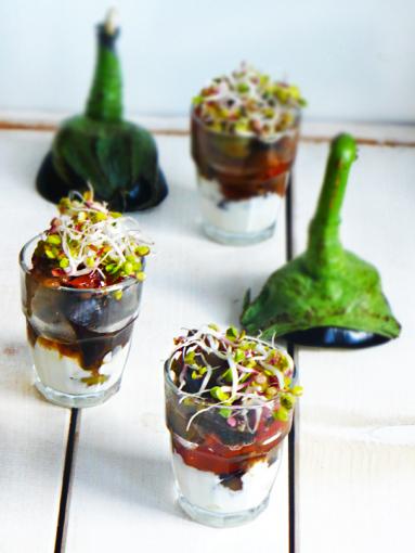 Zdjęcie - Verrines de caponata - gulasz z bakłażanów w szklance - Przepisy kulinarne ze zdjęciami