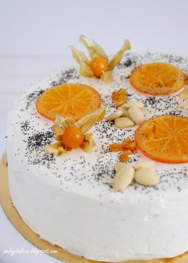 Zdjęcie - Tort makowy z kremem śmietankowo-czekoladowym i pomarańczowo-kardamonową nutą - Przepisy kulinarne ze zdjęciami
