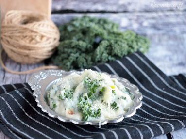 Zdjęcie - Puree z kalfaiora z jarmużem / Cauliflower kale puree - Przepisy kulinarne ze zdjęciami