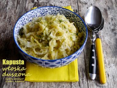 Zdjęcie - Kapusta włoska -  duszona - dietetycznie - Przepisy kulinarne ze zdjęciami