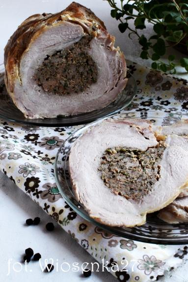 Zdjęcie - Schab nadziewany mięsem mielonym - Przepisy kulinarne ze zdjęciami