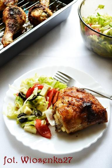 Zdjęcie - Udka kurczaka pieczone w majonezowej glazurze - Przepisy kulinarne ze zdjęciami