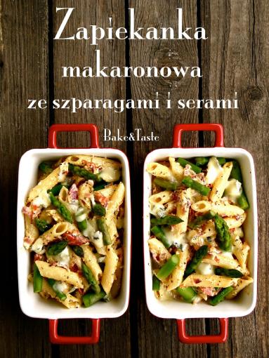 Zdjęcie - Zapiekanka makaronowa ze szparagami i serami - Przepisy kulinarne ze zdjęciami