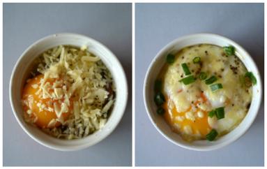 Zdjęcie - Jajka w kokilkach ze szpinakiem i suszonymi  pomidorami - Przepisy kulinarne ze zdjęciami