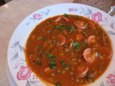 Zdjęcie - Čočková polévka s párkiem    - Przepisy kulinarne ze zdjęciami