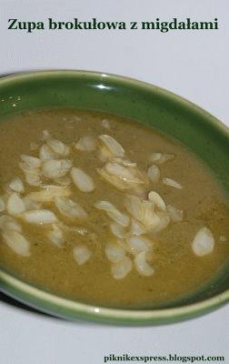 Zdjęcie - Zupa brokułowa z migdałami - Przepisy kulinarne ze zdjęciami