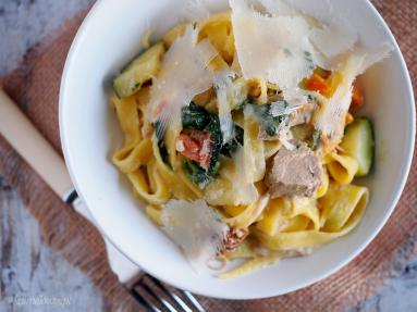 Zdjęcie - Makaron z kurczakiem, cukinią i szpinakiem / Chicken, zucchini and spinach pasta - Przepisy kulinarne ze zdjęciami
