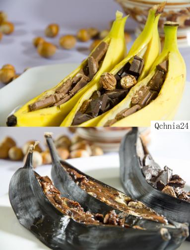 Zdjęcie - Banany pieczone z czekoladą - Przepisy kulinarne ze zdjęciami