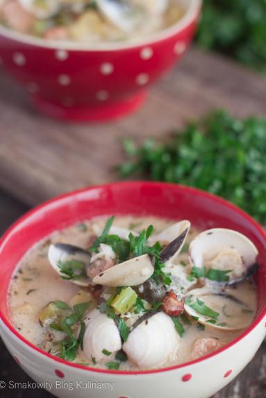 Zdjęcie - Chowder czyli zupa rybna z małżami - Przepisy kulinarne ze zdjęciami