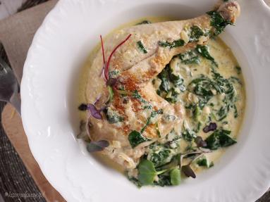 Zdjęcie - Kurczak ze szpinakiem i gorgonzolą / Gorgonzola and spinach chicken - Przepisy kulinarne ze zdjęciami