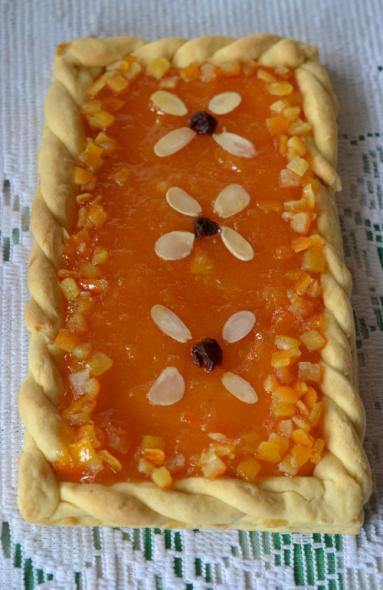 Zdjęcie - Mazurek pomarańczowy z  marcepanem - Przepisy kulinarne ze zdjęciami