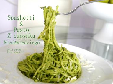 Zdjęcie - Spaghetti i pesto z czosnku niedźwiedziego - Przepisy kulinarne ze zdjęciami