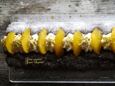 Zdjęcie - Rolada biszkoptowa z kremem serowym  i mango - Przepisy kulinarne ze zdjęciami