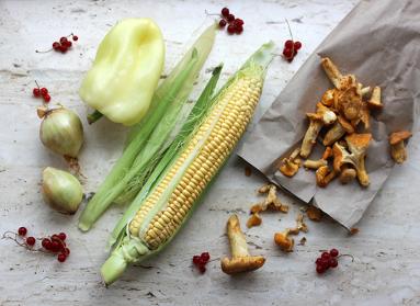 Zdjęcie - Sezon na : Quiche z kurkami, kukurydzą i porzeczkami - Przepisy kulinarne ze zdjęciami