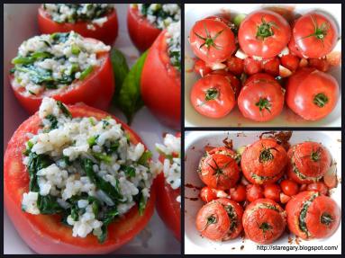 Zdjęcie - Pieczone, faszerowane pomidory - Przepisy kulinarne ze zdjęciami