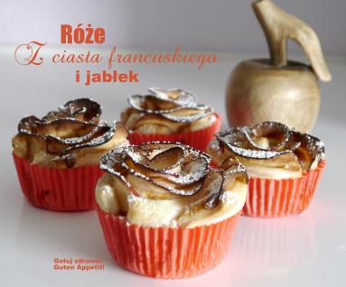 Zdjęcie - Róże z ciasta francuskiego i jabłek - Przepisy kulinarne ze zdjęciami