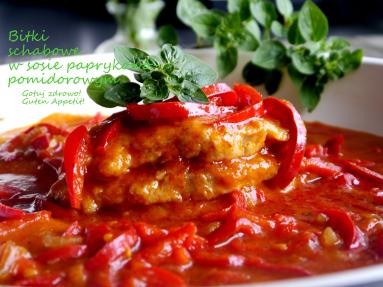 Zdjęcie - Bitki schabowe w sosie pomidorowo-paprykowym - Przepisy kulinarne ze zdjęciami