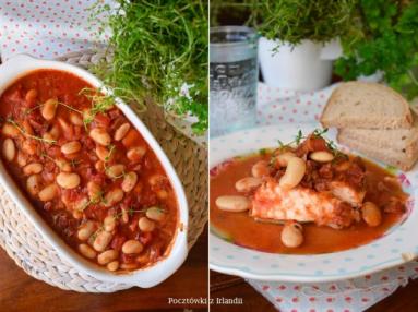 Zdjęcie - Morszczuk w pomidorach z chorizo i fasolką | U stóp Benbulbena - Przepisy kulinarne ze zdjęciami