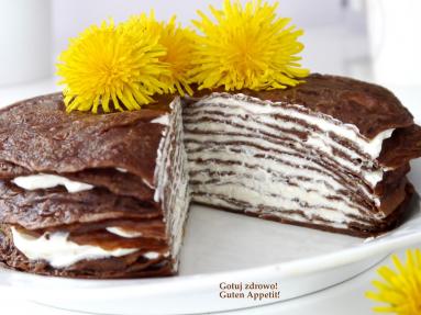 Zdjęcie - Czekoladowy tort naleśnikowy - Przepisy kulinarne ze zdjęciami