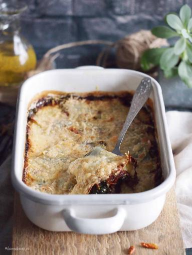 Zdjęcie - Zapiekanka ziemniaczana z gorgonzolą, szpinakiem i boczkiem / Bacon, spinach and gorgonzola potato gratin - Przepisy kulinarne ze zdjęciami