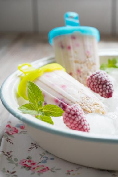 Zdjęcie - Domowe jogurtowe lody z owocami i płatkami owsianymi - Przepisy kulinarne ze zdjęciami